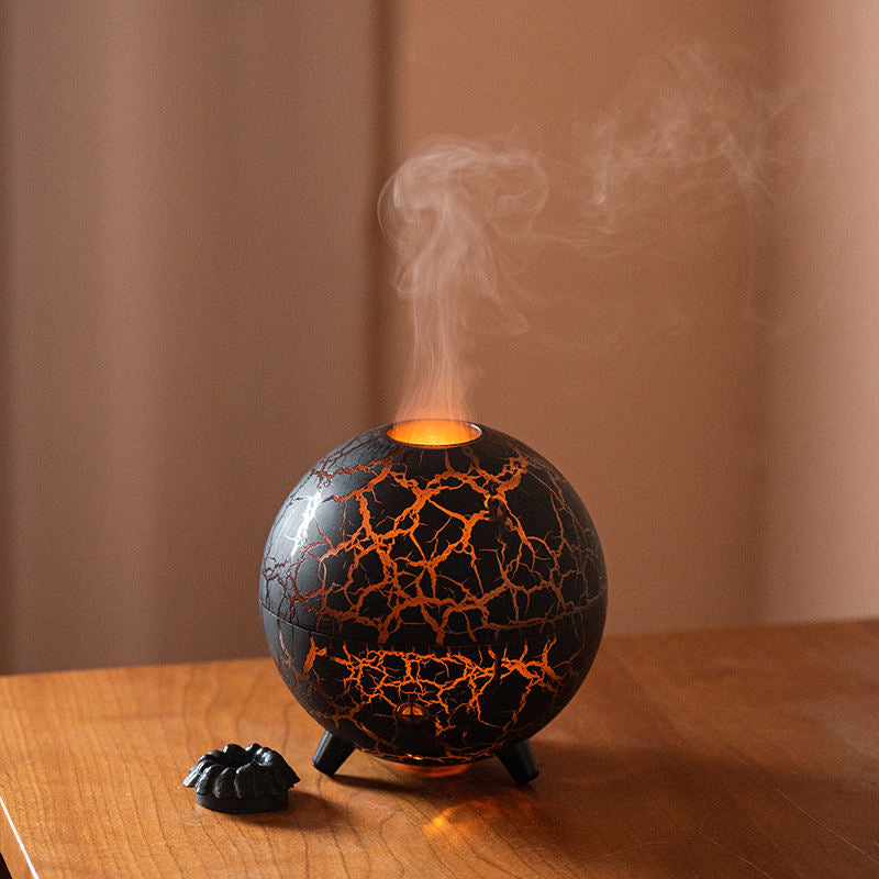 Crack Planet RGB Flame Aroma Diffuser Air Humidifier Ultrasonic Cool Mist Maker Fogger LED Essential Oil Fire LED Lamp Difusor