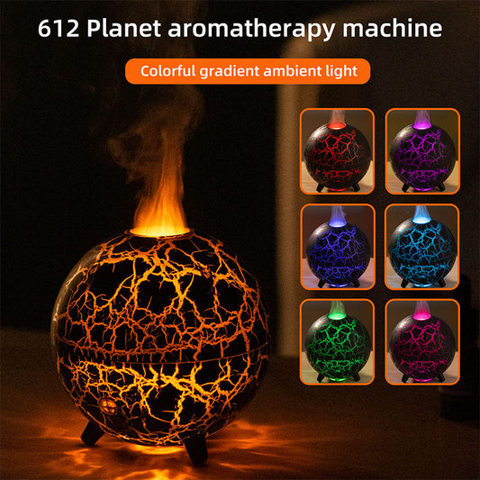 Crack Planet RGB Flame Aroma Diffuser Air Humidifier Ultrasonic Cool Mist Maker Fogger LED Essential Oil Fire LED Lamp Difusor